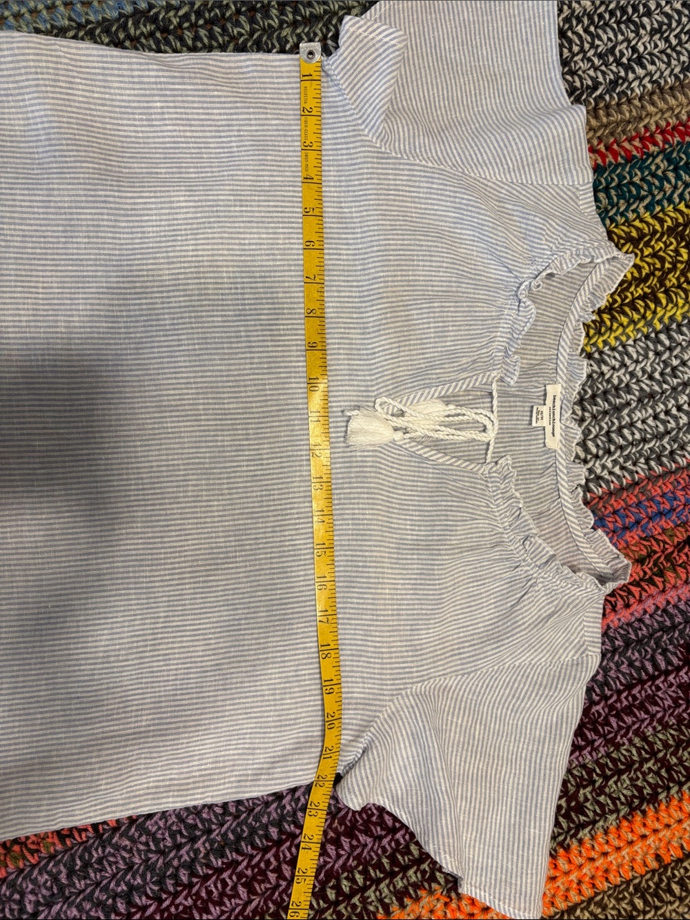 beachlunchlounge Light Blue & White Striped Tassel Tie Tunic - Picture 5 of 6